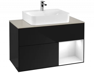 Villeroy&Boch Тумба под раковину Прямоугольная версия F123GFPH Finion Glossy Black Lacquer