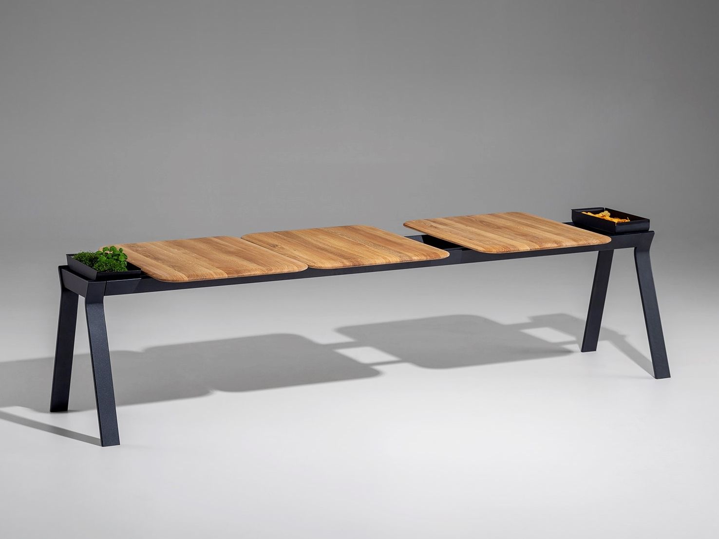 Прямоугольный стол из стали и дерева Nunc крыло ARCH-00006782