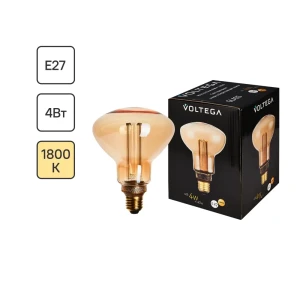 Декоративная филаментная лампа Voltega 4Вт E27 золотистая груша 89345977