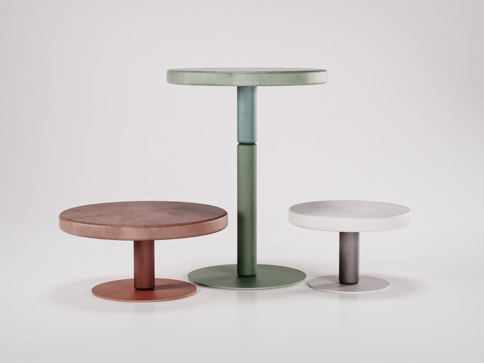 Бетонный круглый низкий журнальный столик Forma&Cemento пинбол ARCH-00101494 - Вид №2