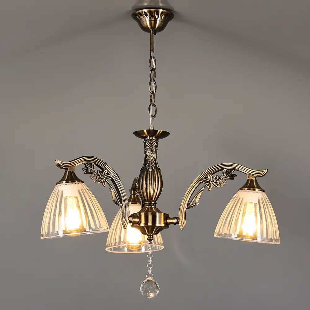 Люстра подвесная Wink Герда N3880/3, 3 лампы, 9 м², цвет бронза/бесцветный STLM-2068167