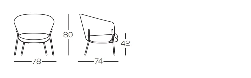 Тканевое кресло с подлокотниками GRUPPO FOX день Фокса ARCH-00011585