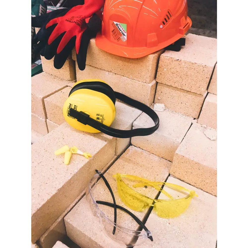 Защитная каска KRAFTER оранжевая с регулируемой вентиляцией 81949580 STLM-0014647 - Вид №3