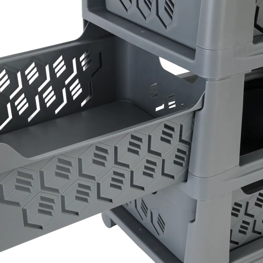 Комод DeLUXE 4 ящика 30x38.5x69 см пластик цвет серый 82995147 STLM-2022012 Santreyd  - Вид №4