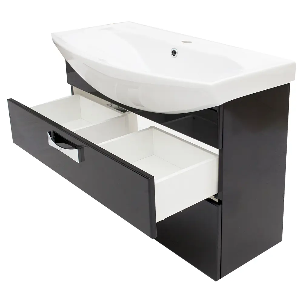 Тумба под раковину подвесная Aquaton Адель 80 см цвет чёрный STLM-2058746 - Вид №2
