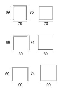 Стальной квадратный стол emu ARCH-00097501 - Вид №5
