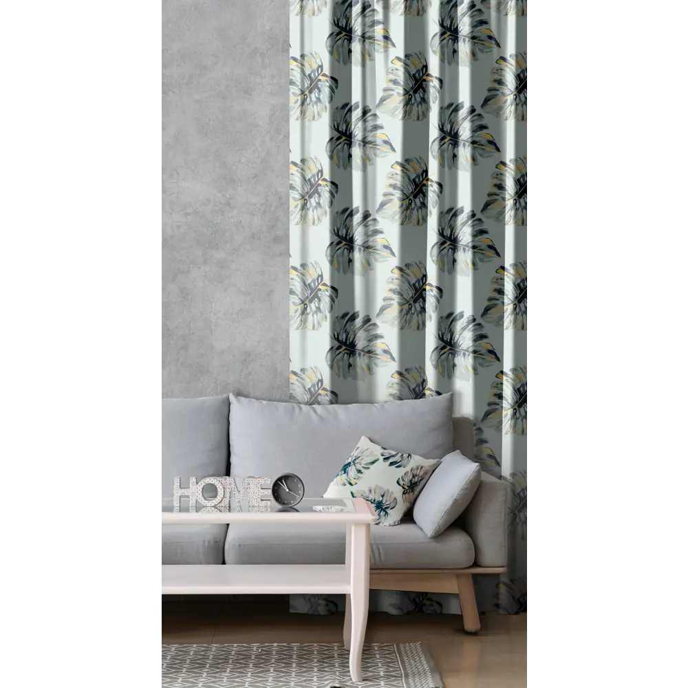 Штора на ленте Pataharu 140x280 см растения цвет серый SEASONS STLM-2078410 - Вид №5
