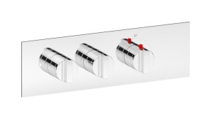 EUA221BONHJ Комплект наружных частей термостата на 2 потребителей - горизонтальная прямоугольная панель с ручками Hey Joe IB Aqua - 2 потребителя