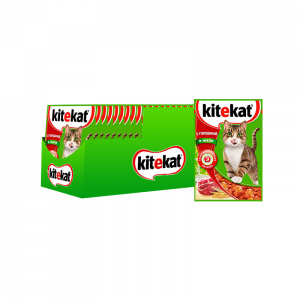 ПР0037572*28 Корм для кошек говяд в желе конс. пауч 85г (упаковка - 28 шт) Kitekat