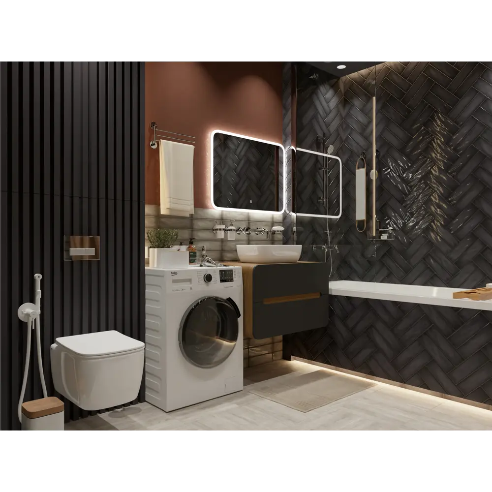 Керамин Хейз: Настенная плитка графит с глянцевым эффектом 87968276 STLM-0946088 - Вид №5