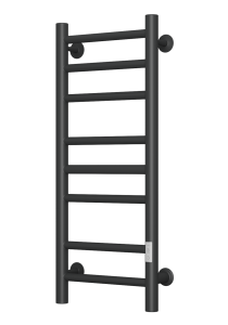 90538136 Полотенцесушитель электрический BAU В10 95 Вт 30x80 см П8 (3+3+2) с таймером справа цвет черный матовый STLM-0270974 МАРГРОИД