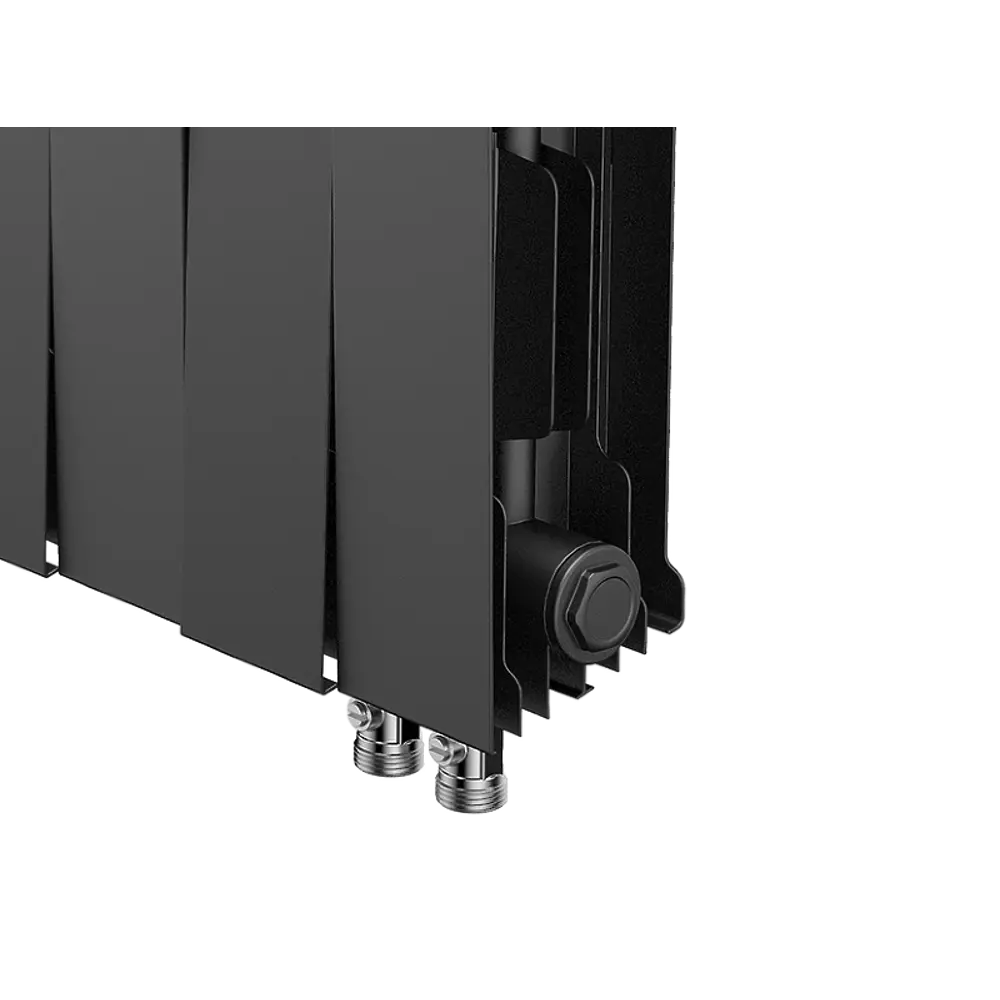 Радиатор секционный Royal Thermo Pianoforte VDR 200/100 14 секций нижнее правое подключение биметалл черный 86733739 STLM-2165768  - Вид №1