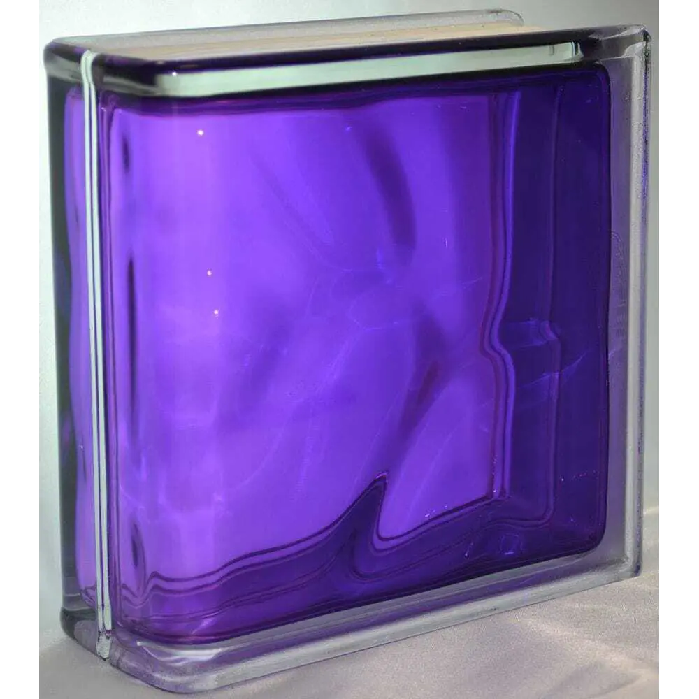 Стеклоблок Vitrablock Волна окрашенный внутри торцевой цвет аметист STLM-2193848