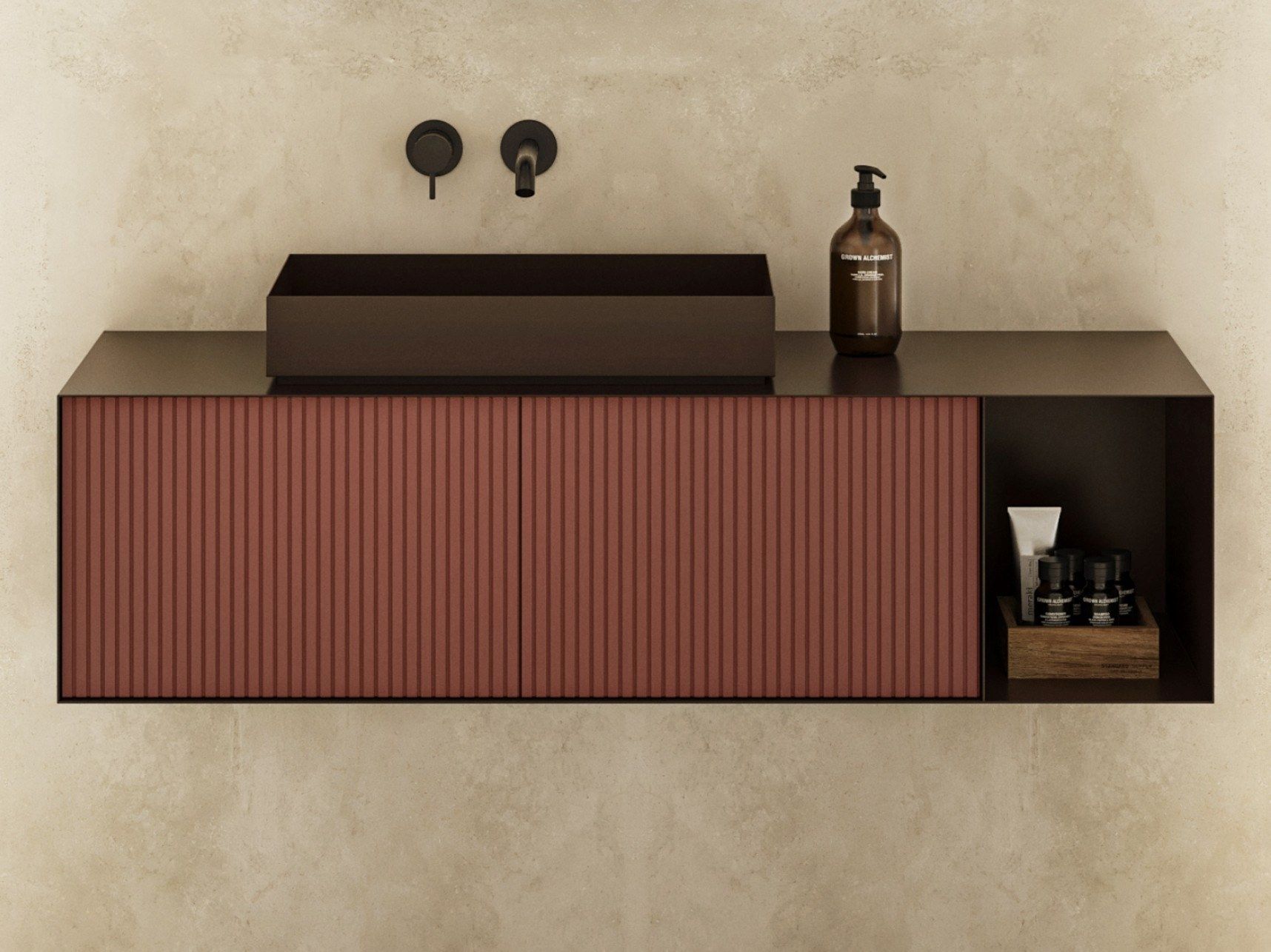 Подвесной туалетный столик из листового металла с дверцами Moab Zero20 ARCH-00133463 - Вид №1