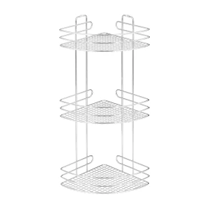 Полка для ванной ЧМЗ 501-006-12 угловая трехъярусная цвет хром