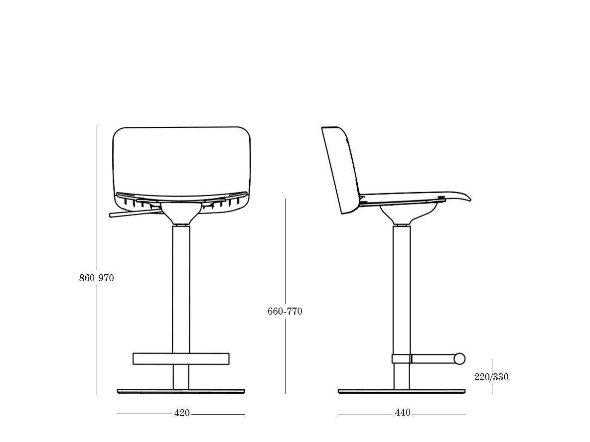 Регулируемая высота полипропилен поворотный стул ONDARRETA Supra ARCH-00089717 - Вид №2