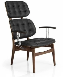 JMS Стеганое кожаное кресло с подлокотниками с высокой спинкой Chloe M936 wuu b cr