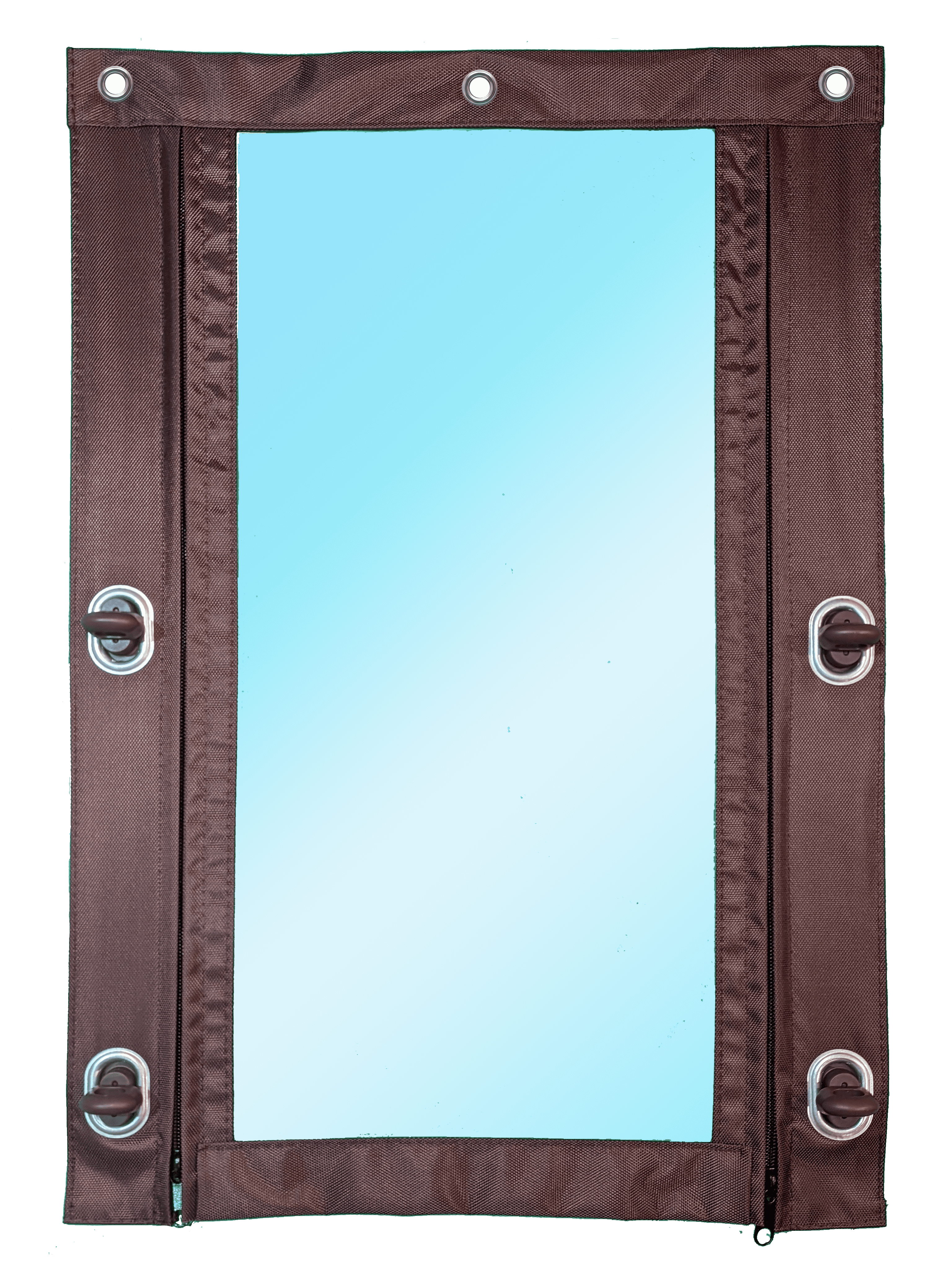 90306185 Мягкая дверь из полиуретана до минус 75°C с молниями 120х200см окантовка Оксфорд коричневый поворотная скоба (полиамид) STLM-0176862 Santreyd