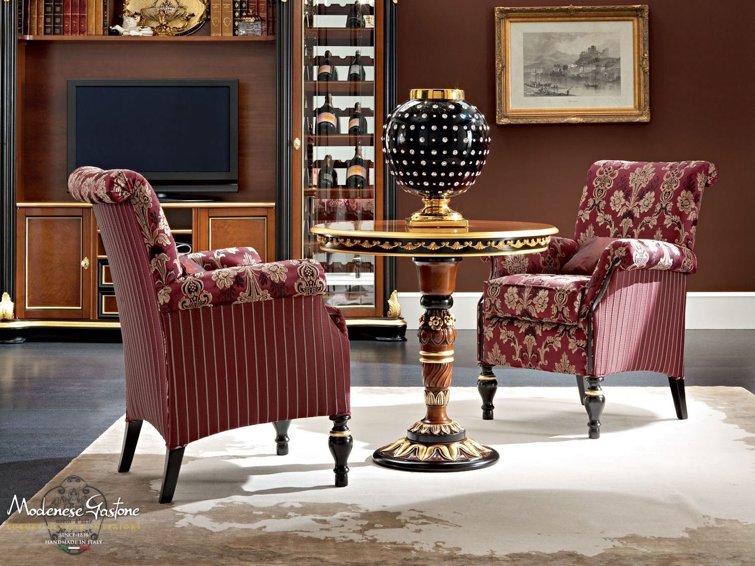 Круглый деревянный стол для гостиной Modenese Luxury Interiors Bella Vita ARCH-00140304 - Вид №3