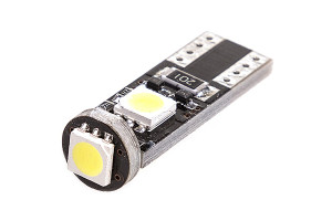 15969930 Автолампа диод T10 W5W 3 SMD диода 1-контурная без цоколя обманка, биполярная, белая S08201383 SKYWAY