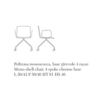 Операционный офисный стул с колесами на насесте Quinti Sedute Rudy ARCH-00028535 - Вид №6