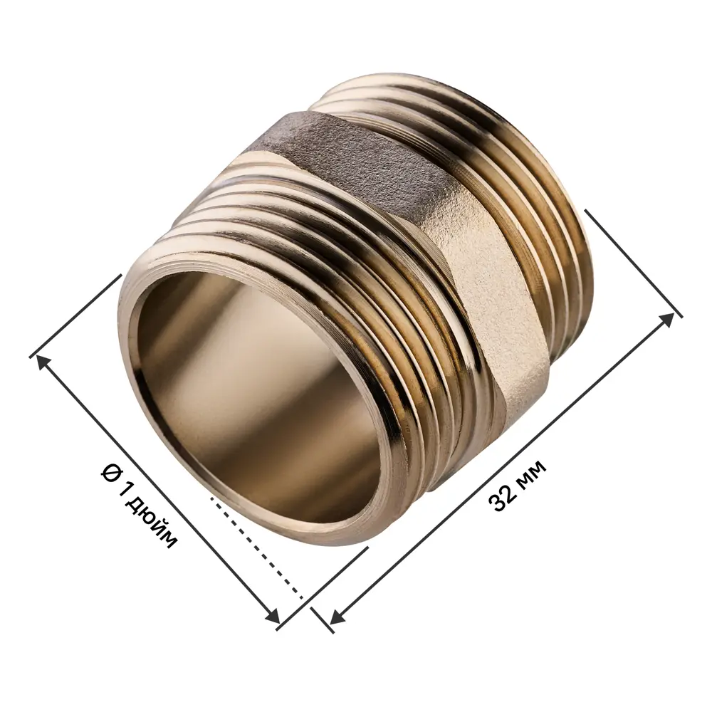 Ниппель MONLID 1" НР мм никелированная латунь STLM-2032463