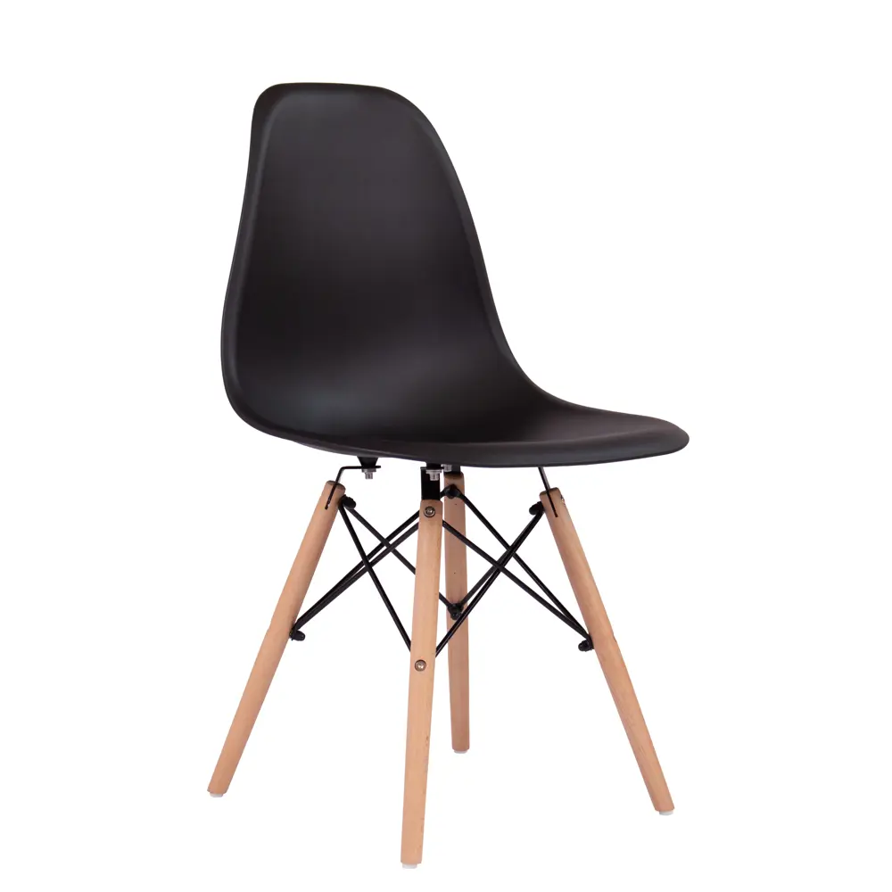 Стул Fitz STF-02-02 47x45x43 см ножки дерево/коричневый сиденье полипропилен цвет черный 87746732 STLM-2104997 Santreyd 