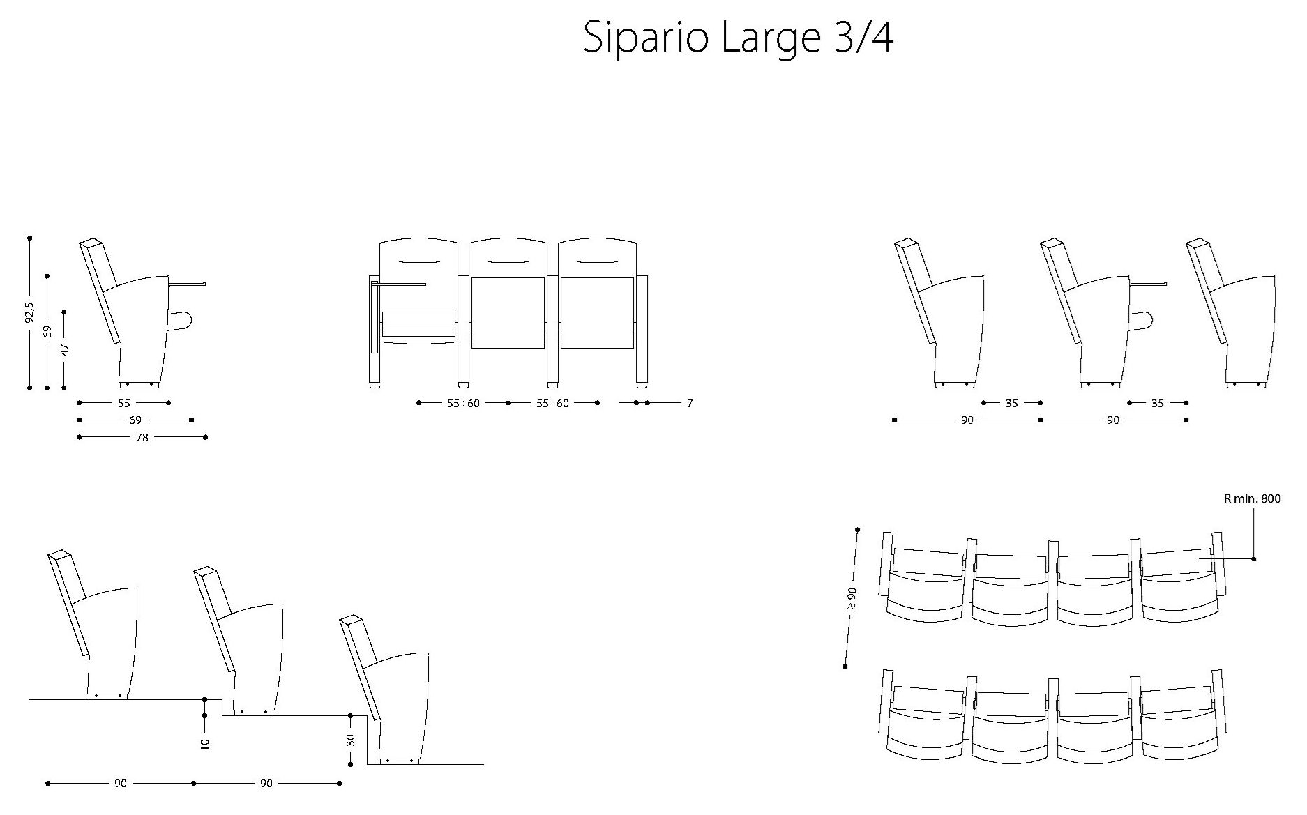 Кресло для аудитории из ткани LAMM SIPARIO ARCH-00003288 - Вид №12