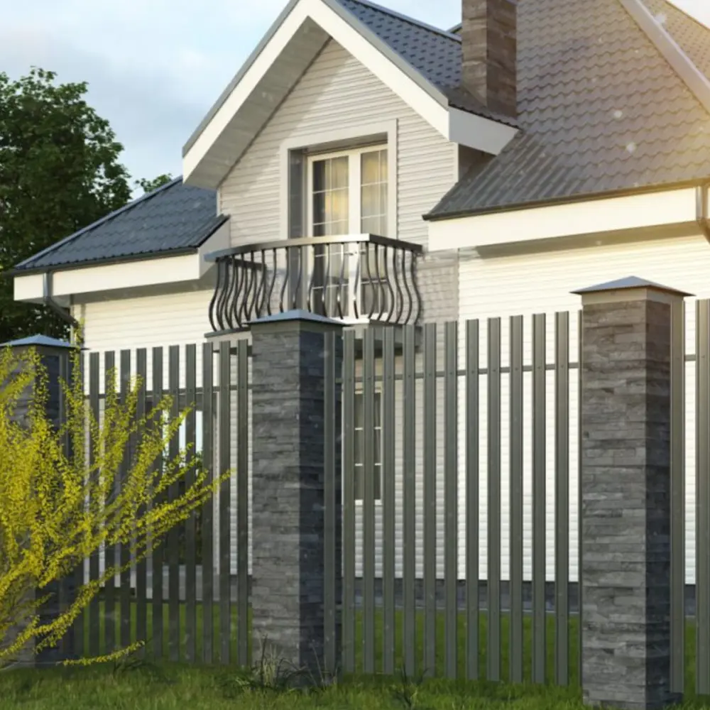 Металлический штакетник 69мм графит 1.8м с двухсторонним покрытием 84169453 Santreyd STLM-1584893 - Вид №4