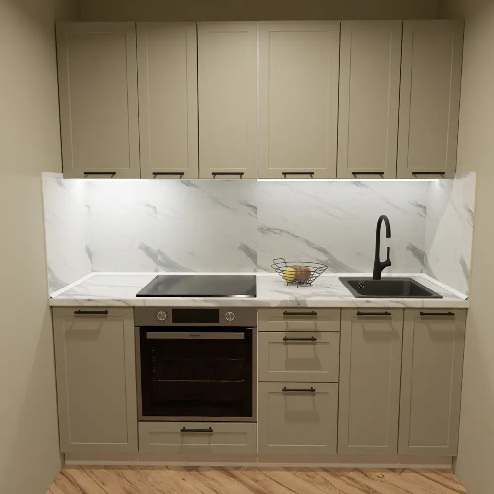 Кухонный гарнитур 200x60 см Ньюпорт ВШВ цвет топо KONSENSA STLM-2135688