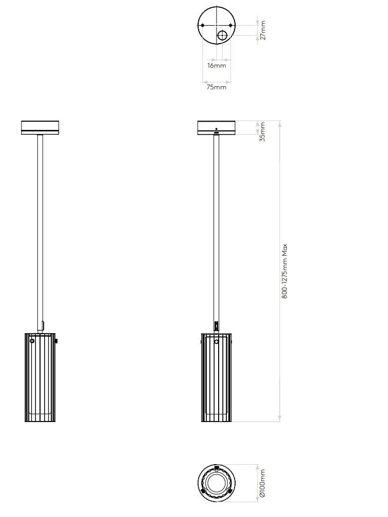 Стекло и металл регулируемый светодиодный подвесной светильник Astro Lighting Пикколо ARCH-00016036 - Вид №2