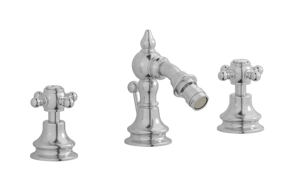 Смеситель для биде на 3 отверстия с донным клапаном WE ARE IB hr393ss Brushed Nickel Hermes