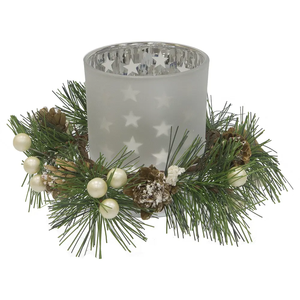 Подсвечник стеклянный белый 7x8.4 см Santreyd STLM-2153814