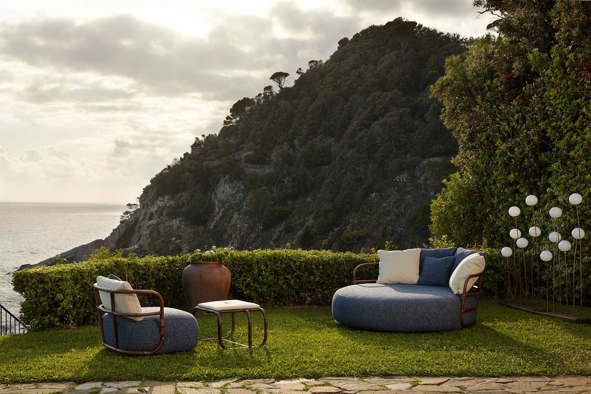 Прямоугольная Садовая подставка для ног из красного дерева и ткани Exteta Loro Piana Interiors, The Delight Chairs by Exteta ARCH-00077170 - Вид №9