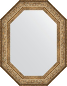 BY 7251 Зеркало в багетной раме - виньетка античная бронза 109 mm EVOFORM Octagon