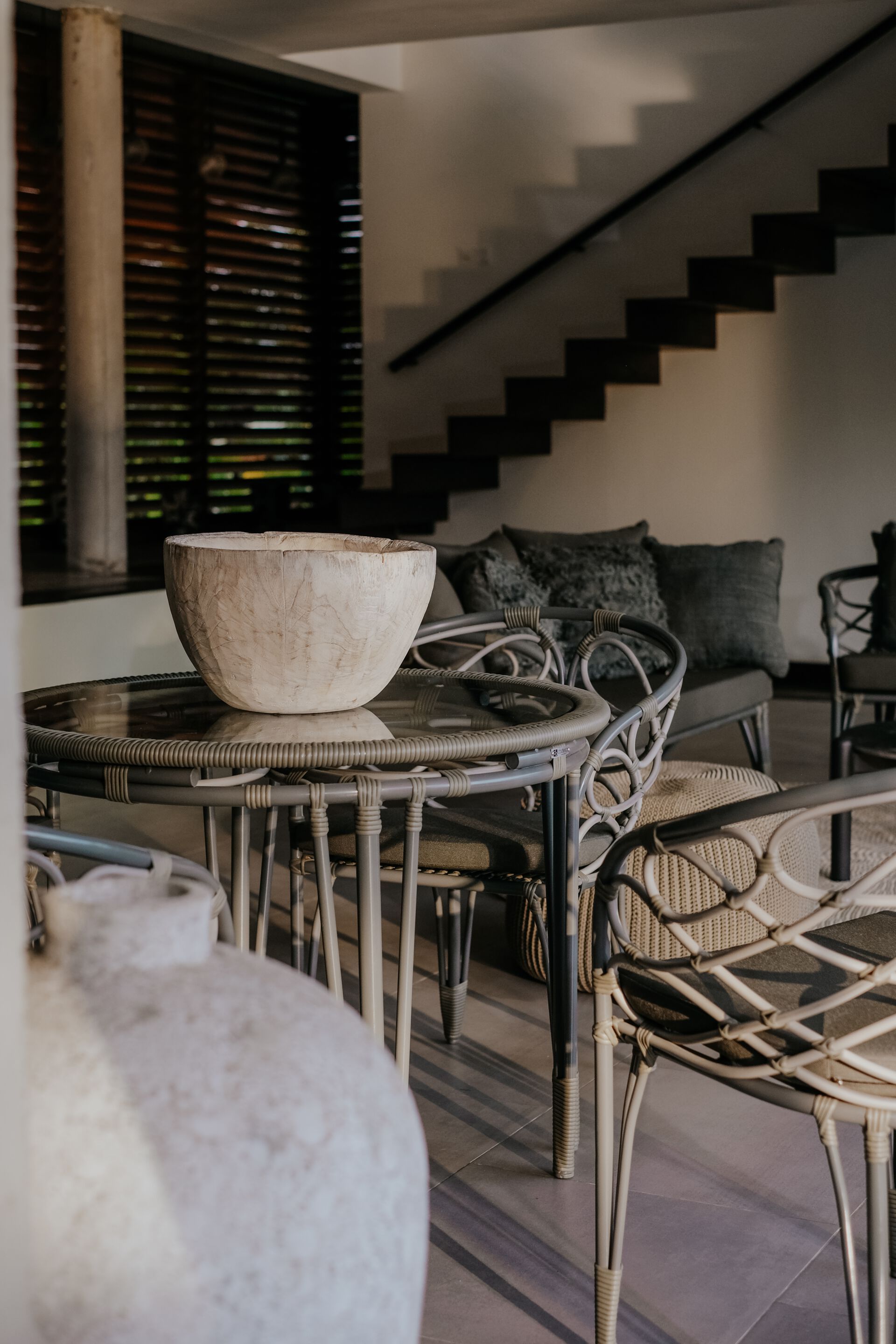 Круглый алюминиевый и стеклянный садовый стол cbdesign Мелодия ARCH-00077389 - Вид №1