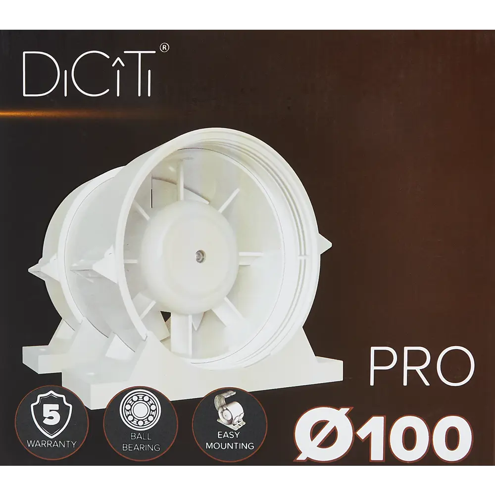 Вентилятор канальный осевой Diciti PRO 4 D100 мм 32 дБ 115 м3/ч цвет белый STLM-2087758 - Вид №4