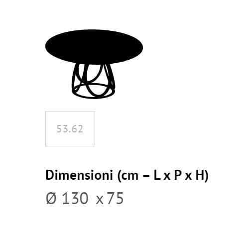 Круглый обеденный стол из нержавеющей стали и SuperMarmo Bontempi Casa LOUIS ARCH-00046545 - Вид №4