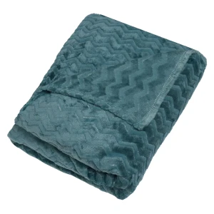 Плед Зигзаг 200x220 см фланель цвет бирюзовый