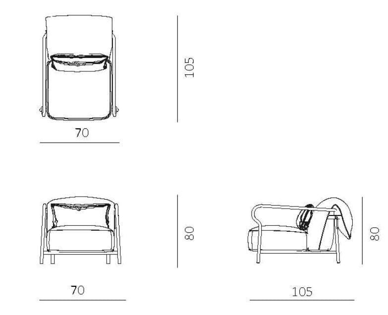 Алюминиевый садовый стул с подлокотниками Unopiù Salò ARCH-00033589 - Вид №16