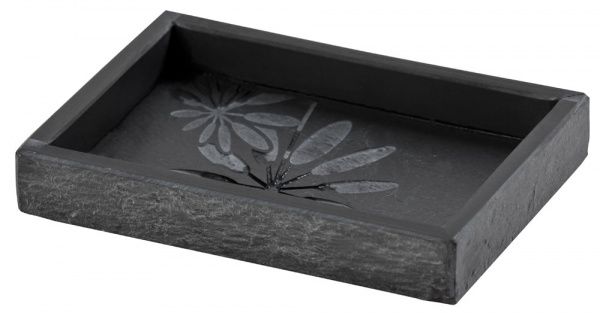 24505 Batex Jura, настольная мыльница с рисунком из природного шифера, цвет антрацит Santreyd 