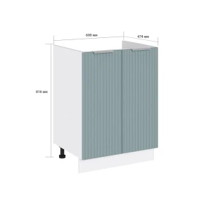 Напольный шкаф под мойку Сурская мебель Мисти грин Сиэль ян 60x81.6x47.4 см ЛДСП цвет нежно-зеленый