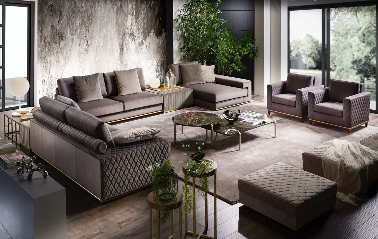 Бархатный угловой диван Former In Italia Visconti Plus ARCH-00138734 - Вид №1