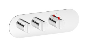 EUA222IINHJ Комплект наружных частей термостата на 2 потребителей - горизонтальная овальная панель с ручками Hey Joe IB Aqua - 2 потребителя