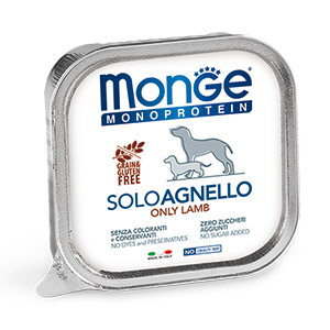 ПР0036658 Корм для собак Dog Monoproteico Solo паштет из ягненка конс. 150г Monge