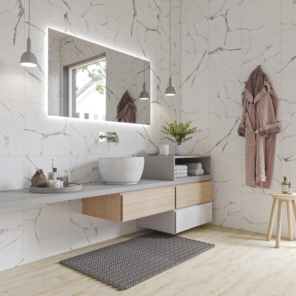 Глазурованный керамогранит Artens Dina 42x42 см 1.58 м² матовый цвет белый STLM-2146414 - Вид №6