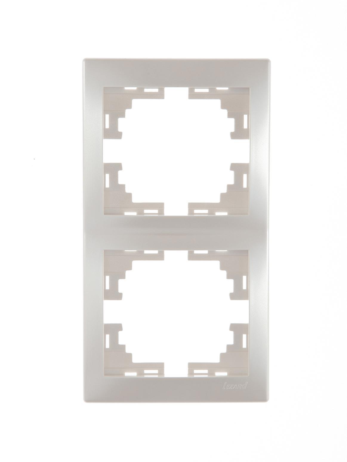 90167980 Рамка для розеток и выключателей 2 поста вертикальная цвет жемчужно-белый Mira STLM-0121816 LEZARD