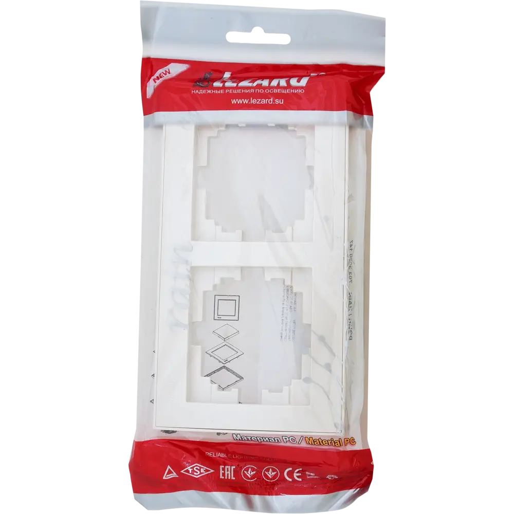 Рамка для розеток и выключателей Lezard Rain 2 поста, цвет жемчужно-белый матовый STLM-2207912 - Вид №2