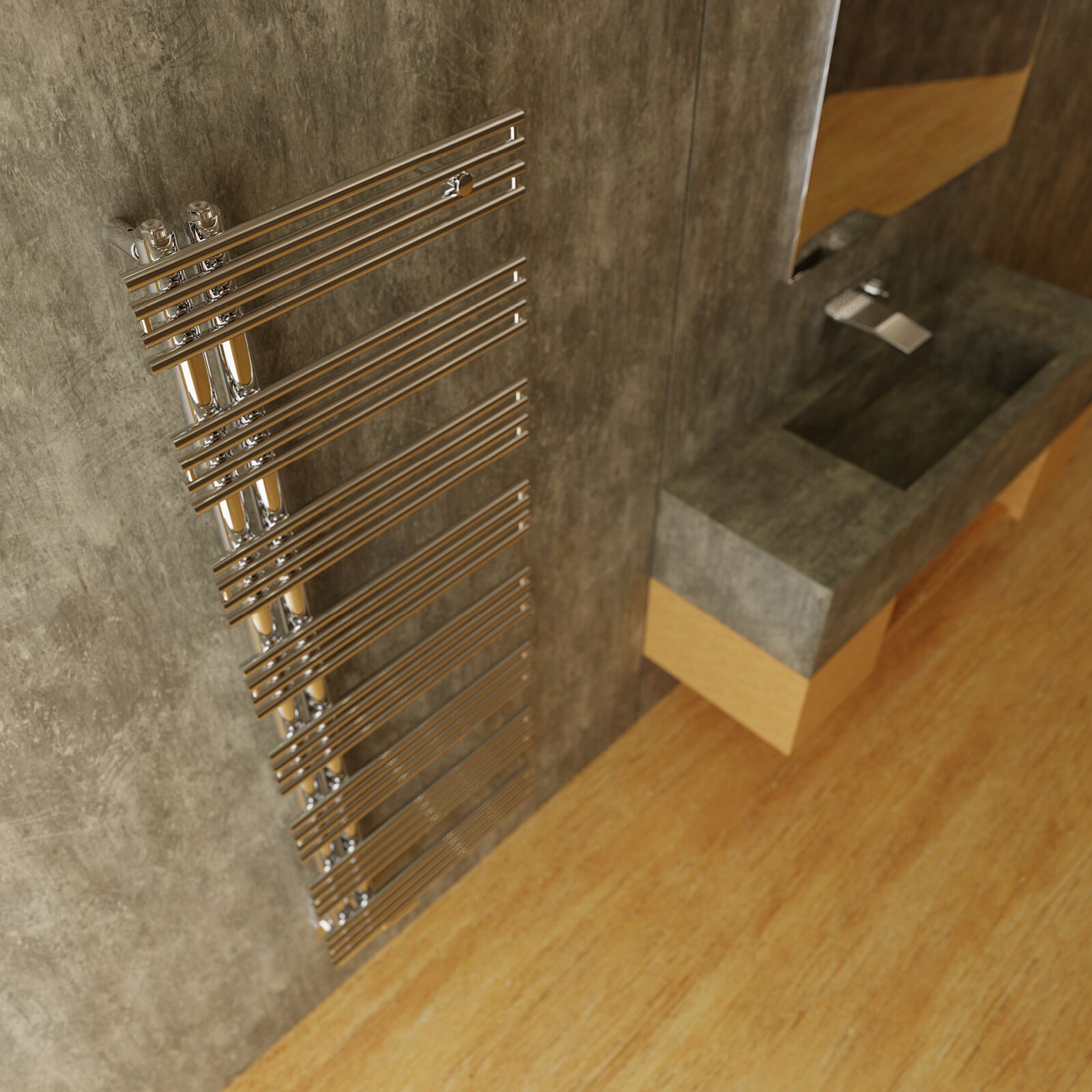 Полотенцесушитель с горячей водой из нержавеющей стали Cordivari Design Inox Style ARCH-00037185 - Вид №1