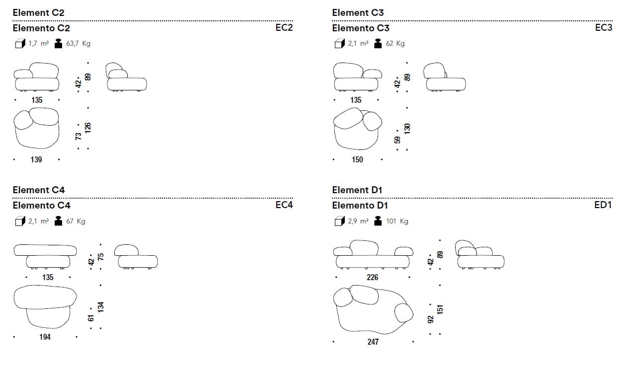 Модульный диван MOROSO PEBBLE RUBBLE ARCH-00033031 - Вид №26